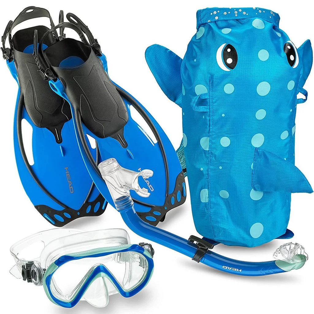 480315SFSQULXL Fins Purple, HEAD LXL Set, Premium Snorkel & Sea Pals Youth Mask