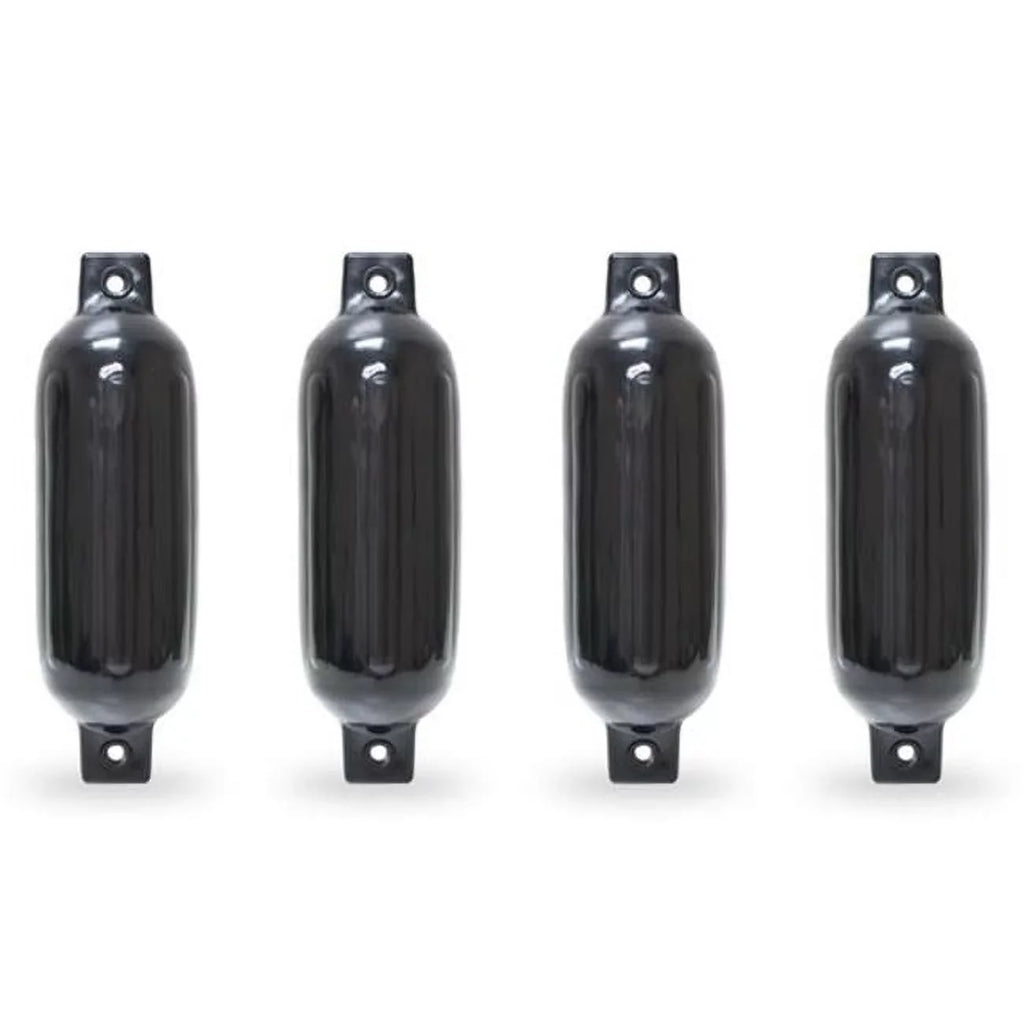 North 4516TB in. Piece Twin Pontoon Harbor Eye Fender, 16 - 4 Ribbed Black x Boat East 4.5