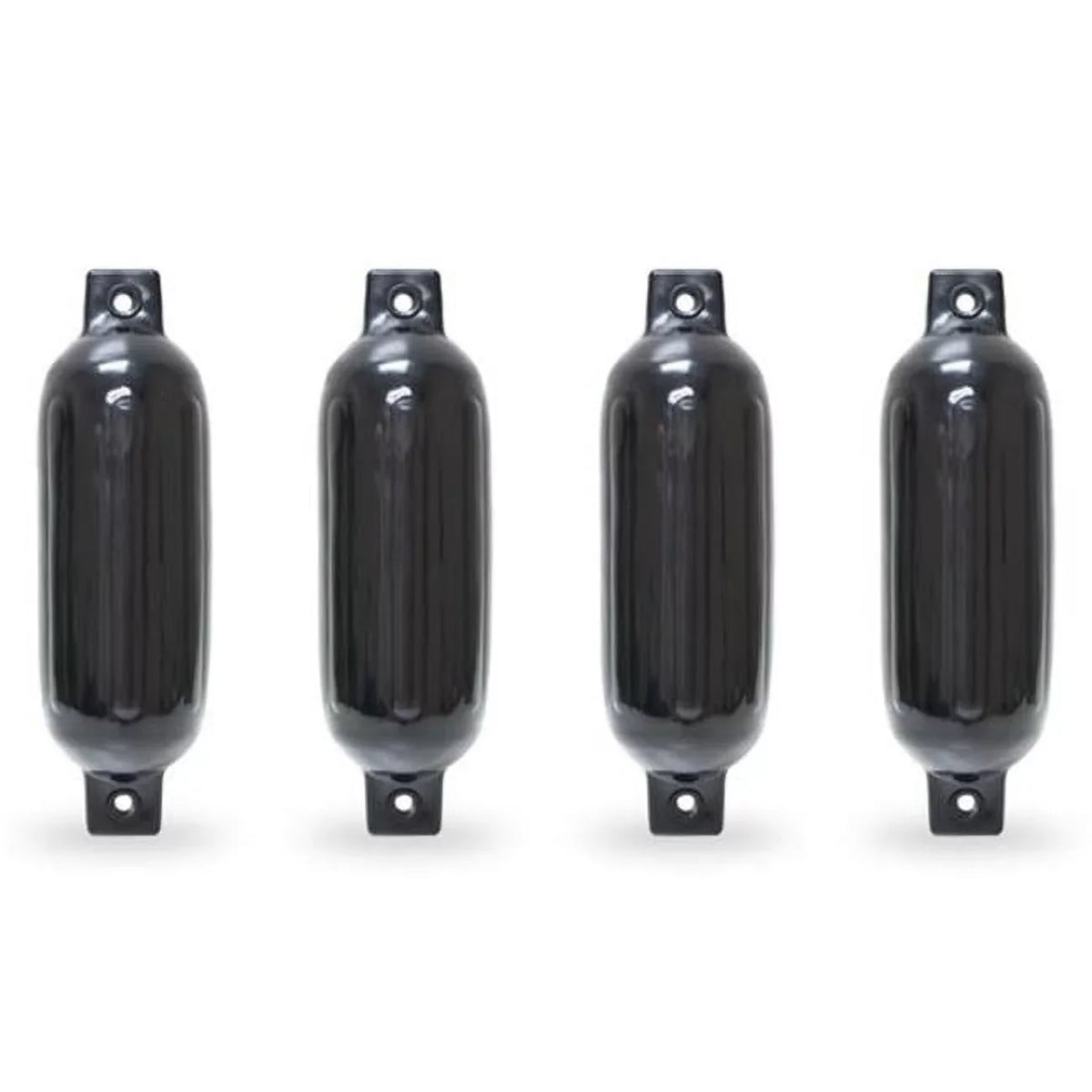 North 4516TB in. Piece Twin Pontoon Harbor Eye Fender, 16 - 4 Ribbed Black x Boat East 4.5