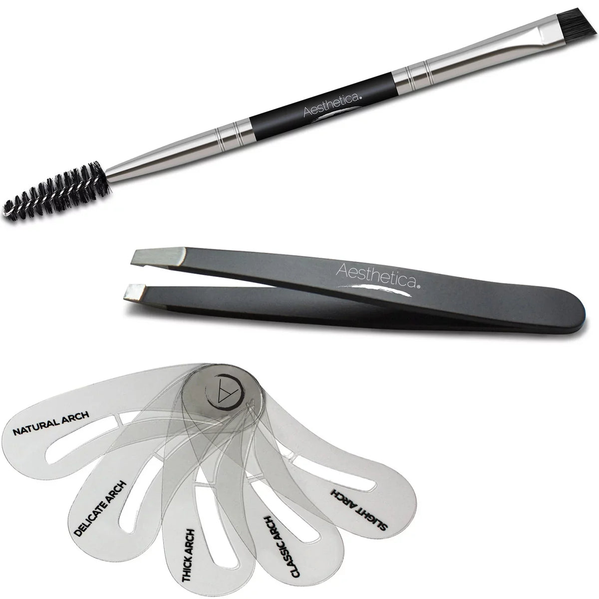 Makeup Brow Kit - & Eyebrow Duo, Spoolie/Brush Wax, Eyebrow 6 Tweezers, 16-Piece Stencils, Highlighter, 5 Aesthetica Contour Powders, Brow Concealer Palette Eyebrow - Instructions