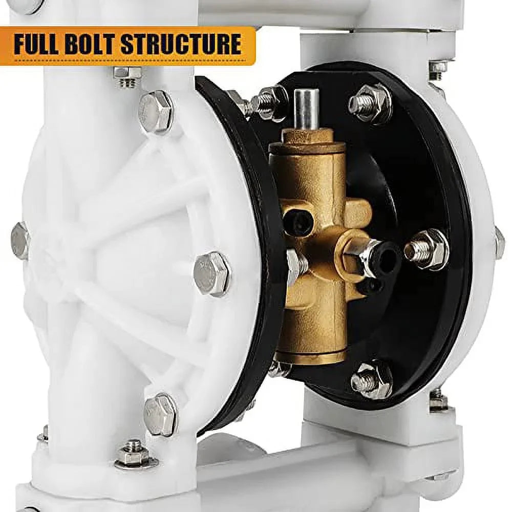 Double GYZJ by Oil Use inch Operated Nitrile Rubber Pump Transfer Chemical PTFE Air Pneumatic Outlet Dual Iron Diaphragm QBK-15 PSI 115 for 12 Dissepiment Industrial Max GPM 1/2 Waste Cast