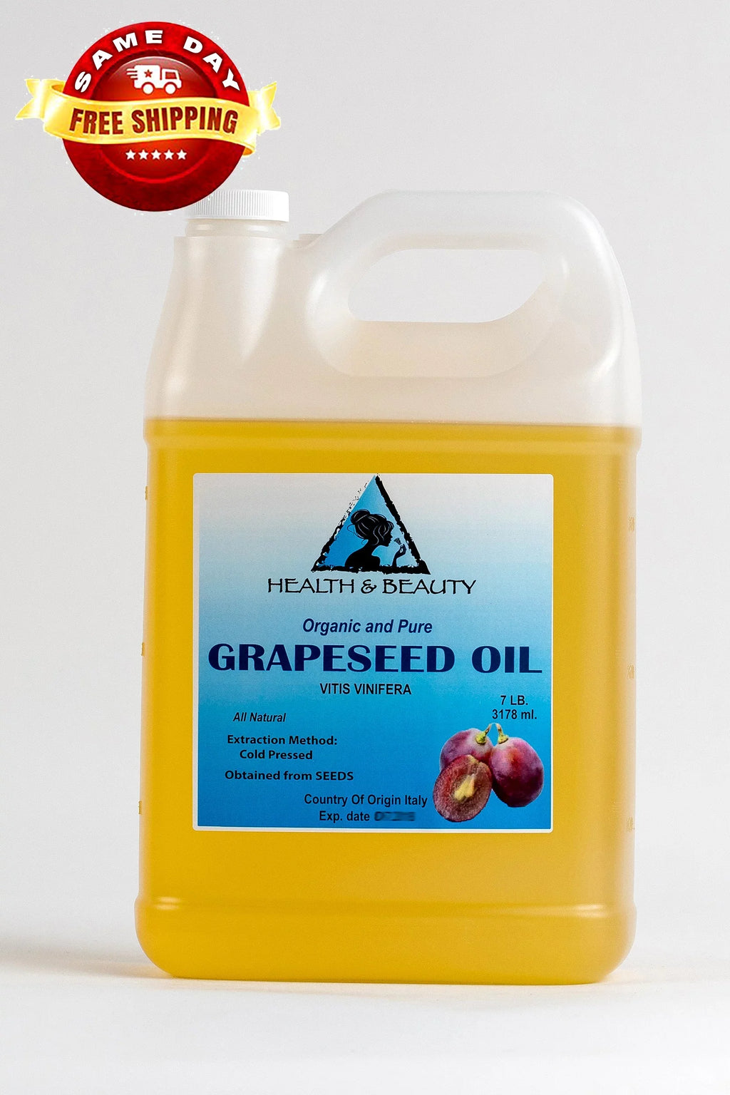 PURE ORGANIC 100% GRAPESEED PRESSED CARRIER 7 LB OIL COLD