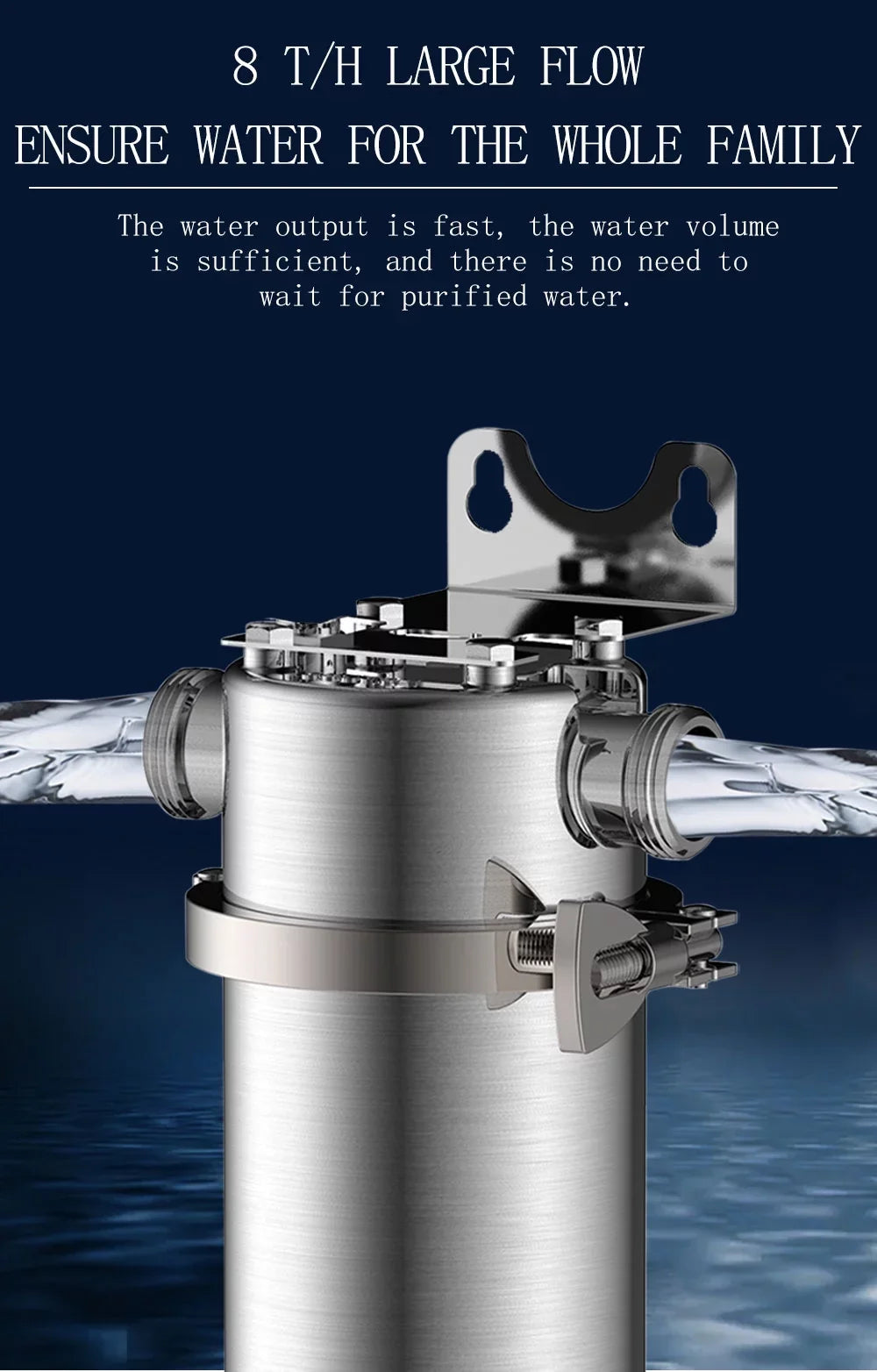 inch liquid for inch 10 Stainless Filter 304 1 Whole House Filter Front Steel TECHTONGDA Housing Purification NPT liquid 8000L/h