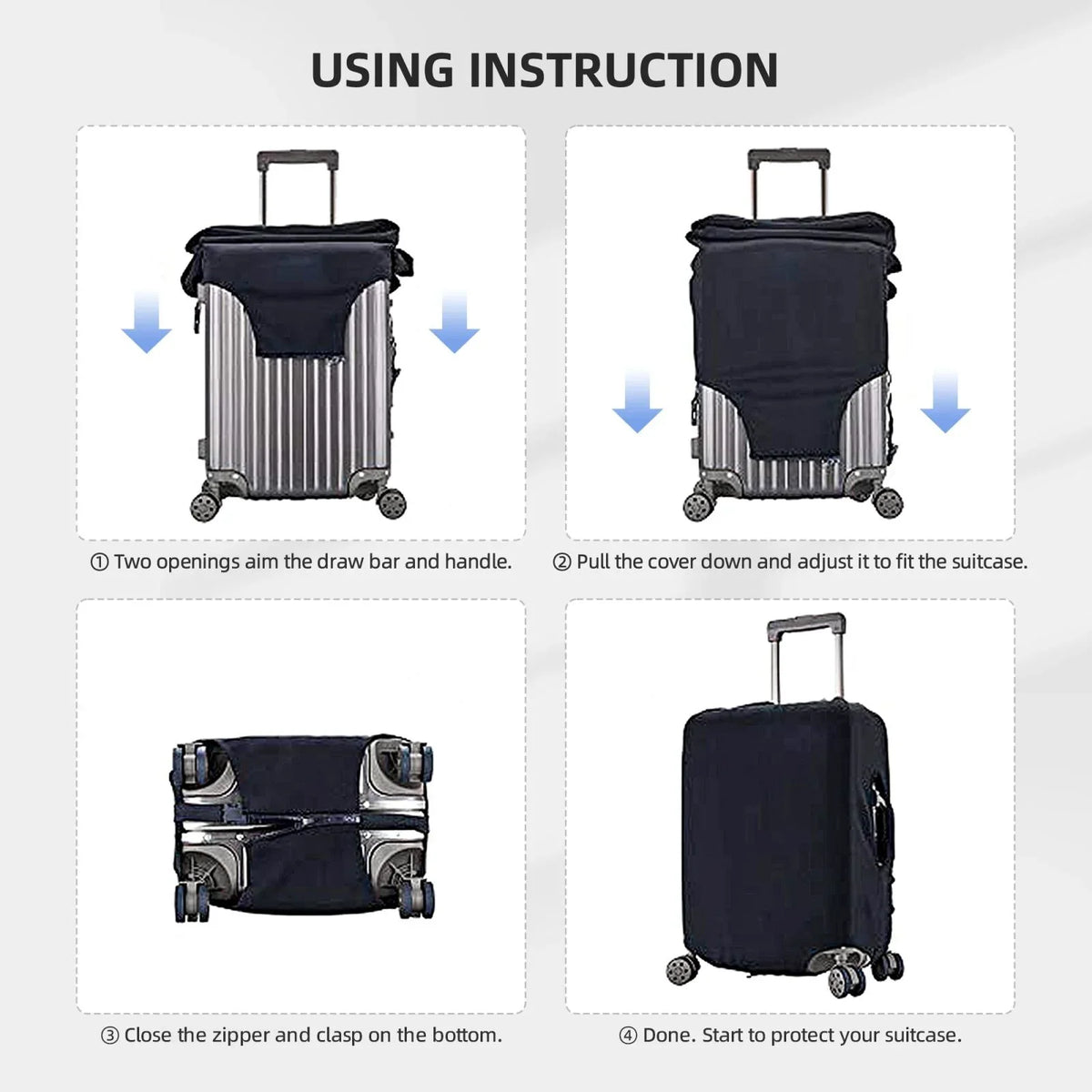 Zipper Rose Cover Print Bird Luggage inch Washable with Elastic Protective -Medium Suitcase Hidden Fits and 18-32 Easygdp Butterfly