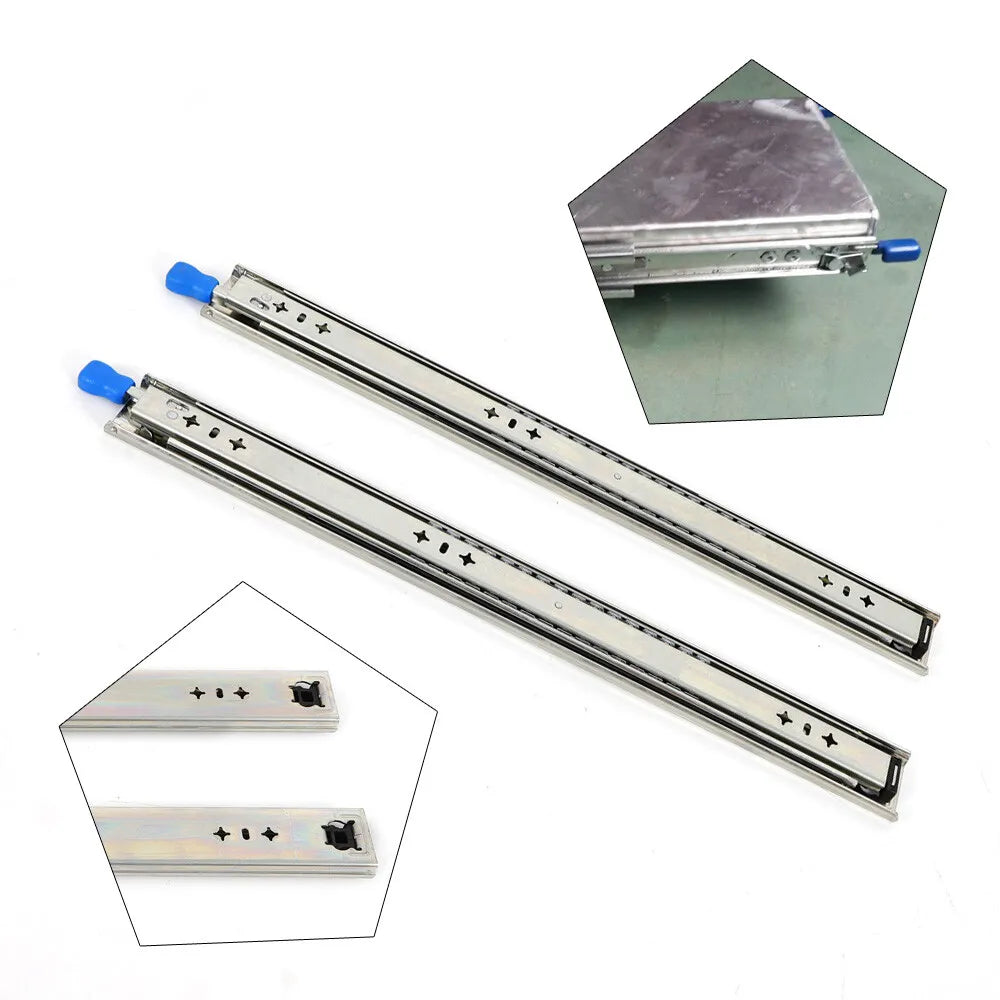 Lock Fridge Duty Full Heavy Runner Trailer Drawer Extension Draw Slides 24"Inch