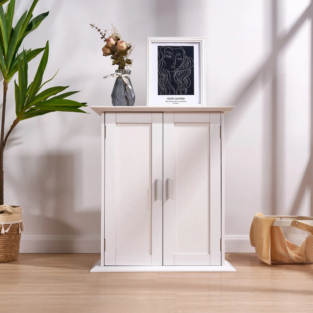 for Bathroom Hanging Storage Wooden Shelves, and Adjustable Cabinet Bathroom Door Kitchen with VECELO Room, Living Cabinet, Storage Wall Multipurpose Cabinet 2 White