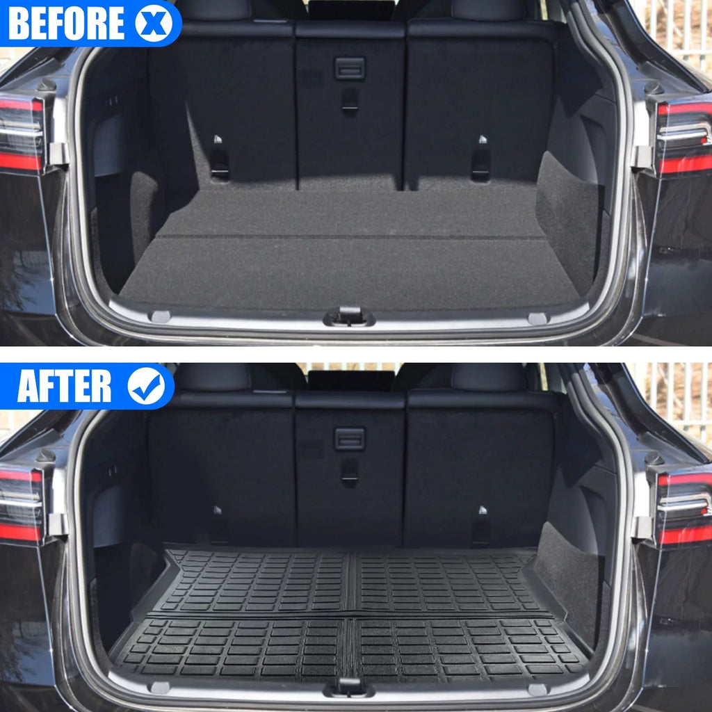 Mat Accessory Tray , 2020 7-Seat Tesla Black Liner Tesla Rear Cargo Fit for climate Cargo Model Y Trunk All Cover Y 2020 SUV Model Floor