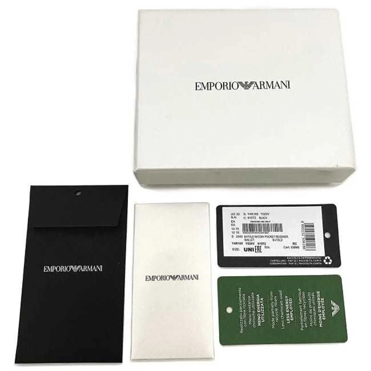 black Emporio men's Pre-Owned folio white EMPORIO Y4R165 wallet leather New) ARMANI (Like Armani