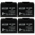 18Ah, Replacement Universal Battery T4 UB12180 Pack AGM, Acid - (12V, Sealed OF GP12150F BATTERY Battery Lead Terminal, SLA) 4x Compatible 18000mAh, - AMERICA CSB