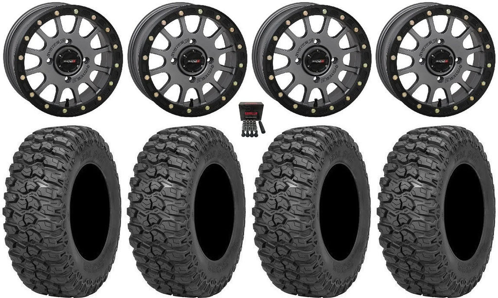 30" Renegade Wheels Grey Saw Outlander 3 Commander Defender 2.0 Tires SB-5 Trail System 14" Can-Am Maverick