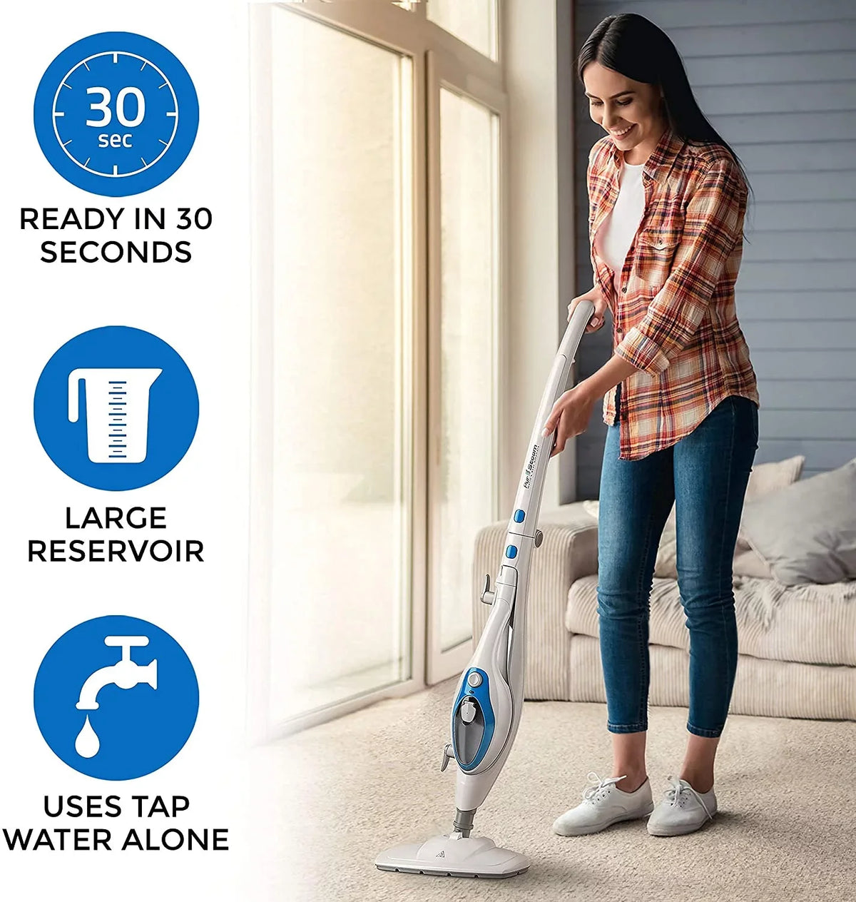 Laminate, Use Detachable 10-in-1 Convenient Mop Cleaner Steam Carpet on Handheld with Unit