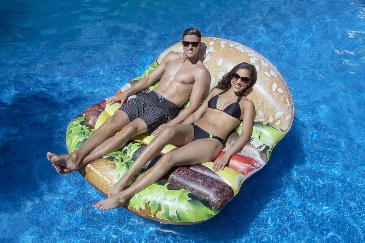 Island Cheeseburger Deluxe 60-Inch Inflatable Brown Float Swimming Pool
