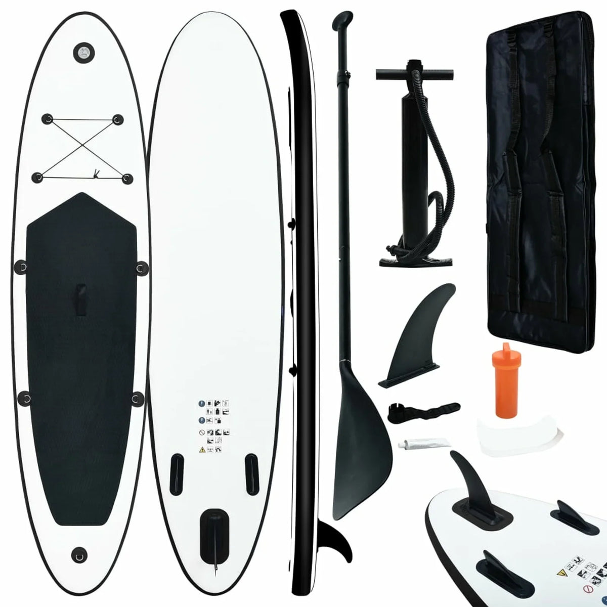 ametoys Board Black White Inflatable Set Paddle and
