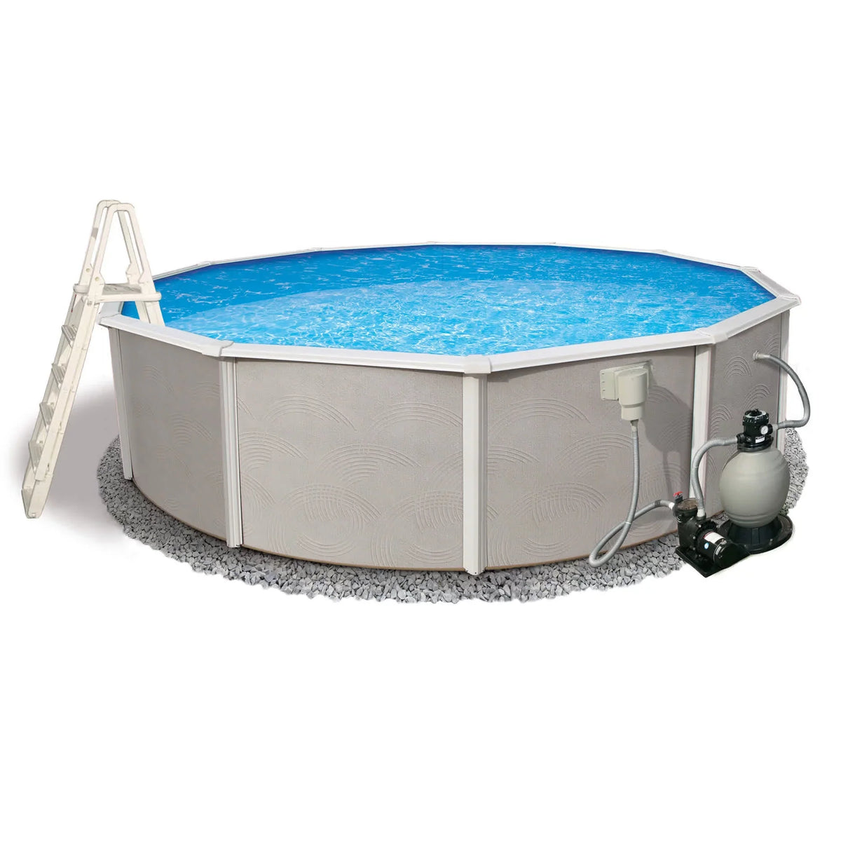 Swimming Pool Metal Belize Top 52-in Round Package Wall Rail Deep 6-in 27-ft
