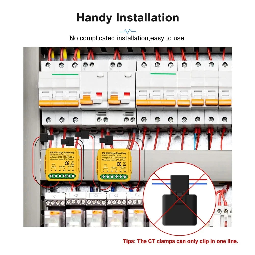 Smart Smart Meter regulator, Current 100-240v Statistics Solar Clamp Consumption Wifi Smart Clamp Consumption voltage Automatic 80a Irfora Consumption Solar Consumption