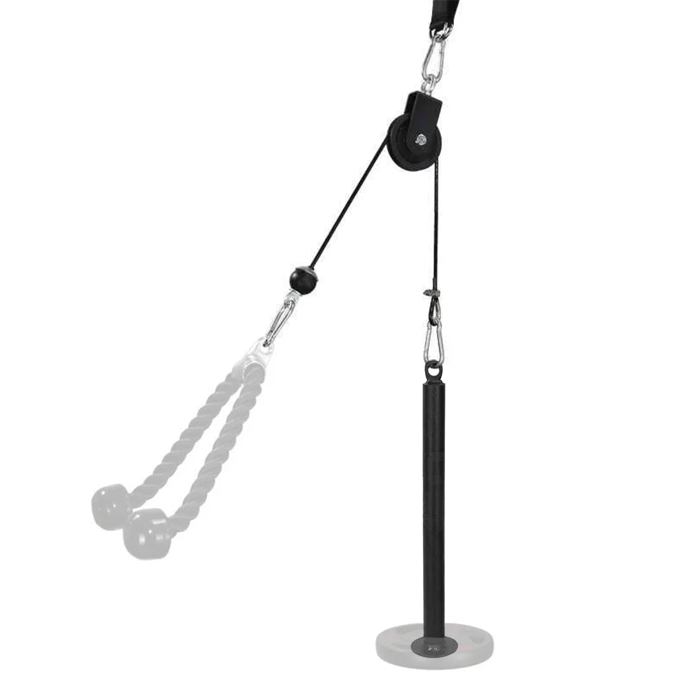 Training Pulley Super-Silent Machine Arm Biceps 360 Degree with Loading Cable Upgraded Fitness Equipment Gym Workout Triceps Strength Pulley Home Detachable Rotation System Pin Attachment