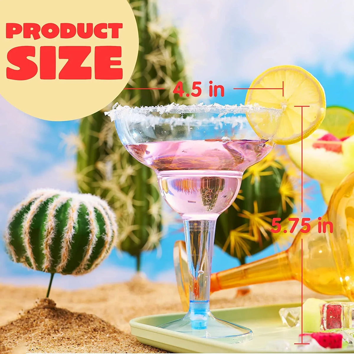 Party Fiesta JOYIN Margarita Taco Theme oz Party Pcs Cups De Glasses Margarita Cinco Mexican Fun,Plastic Mayo Decorations,12 Supplies Cinco Decoration De Party Plastic 48 for Glasses Mayo