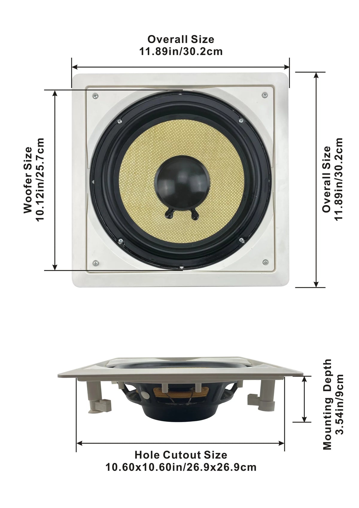 Audio 10" Acoustic Amps 2 and HD-S10 with Pack Speaker Mount Flush Subwoofers
