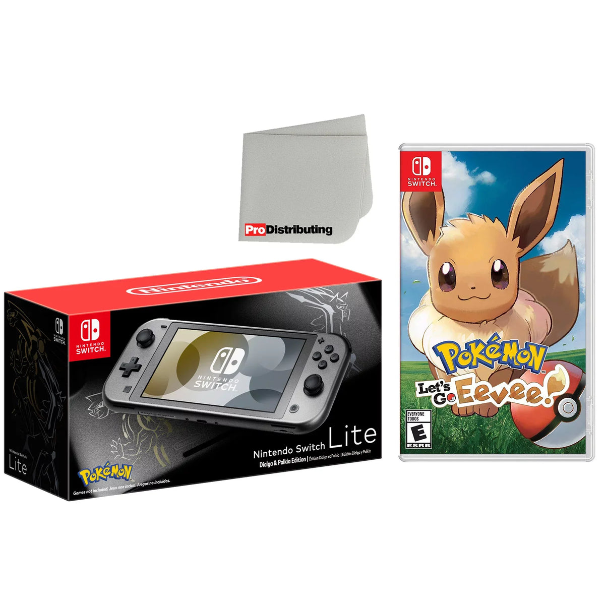 Game Eevee! Pokemon & Video Go, Bundle 32GB with Edition Switch Lite Let's Pokemon: Console Handheld Game Dialga Nintendo Palkia