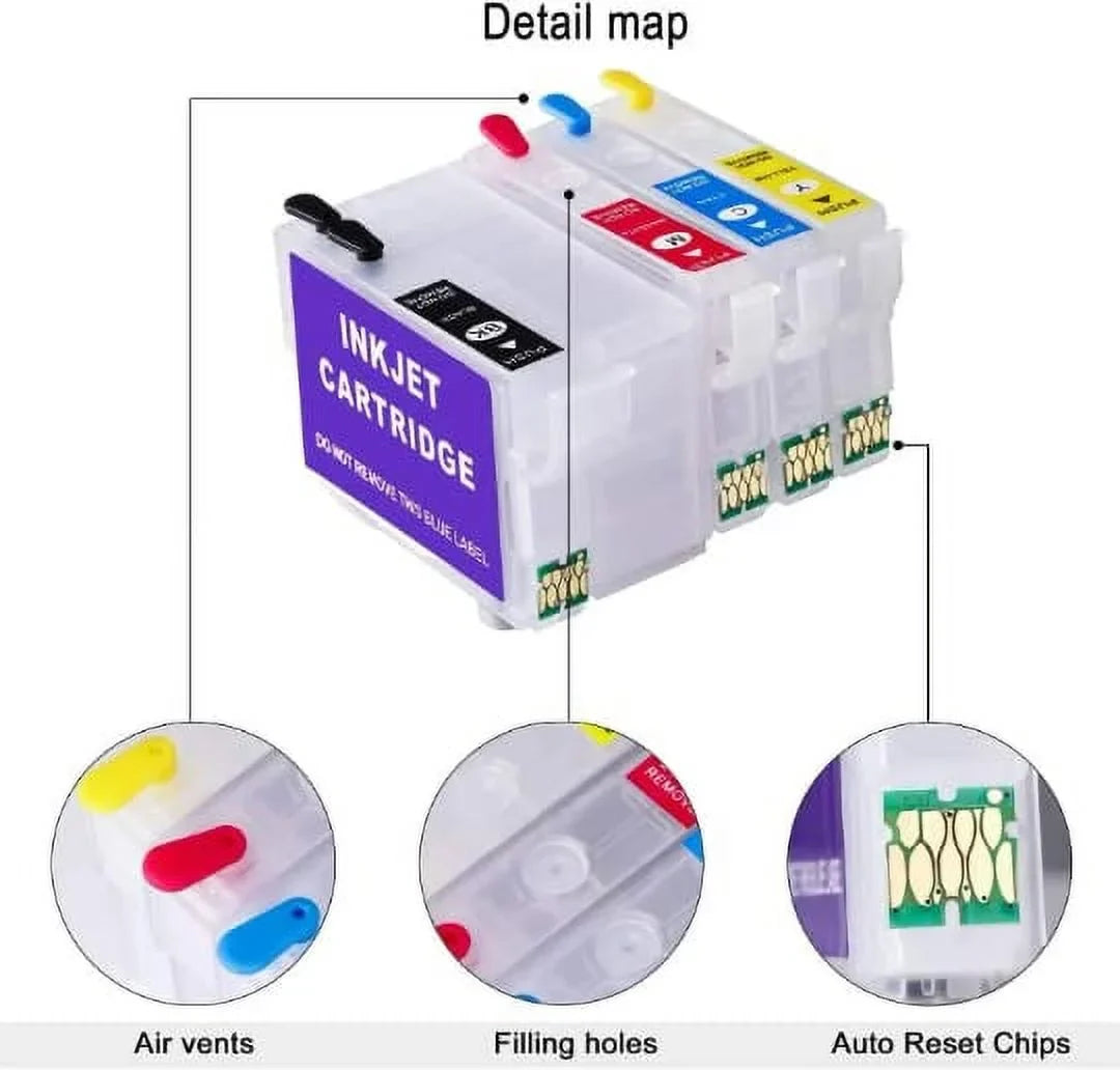 Empty Ink WF-2830 Single-use Fit Cartridge for DTF Conversion Dye, Chip Sublimation WF-2850 XP-4100 Pigment, Epson with 4105 XL 212 Cartridges for Printer Printing 212XL Ink