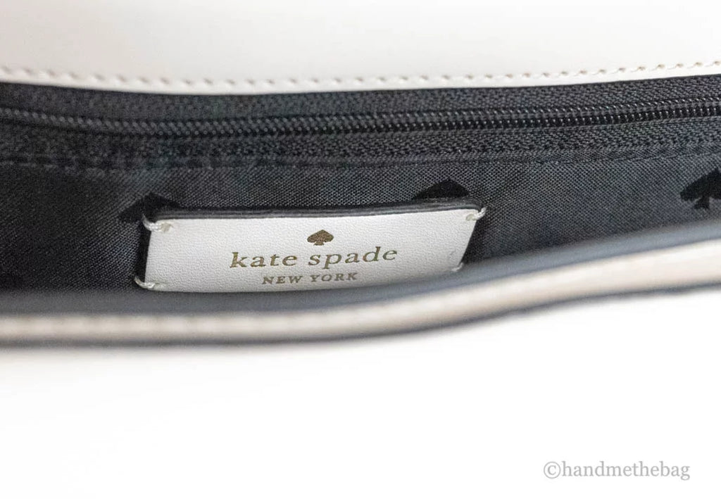 Kate Flap Black Top Leather Spade Handle Colorblock Puffy Bag Purse Crossbody