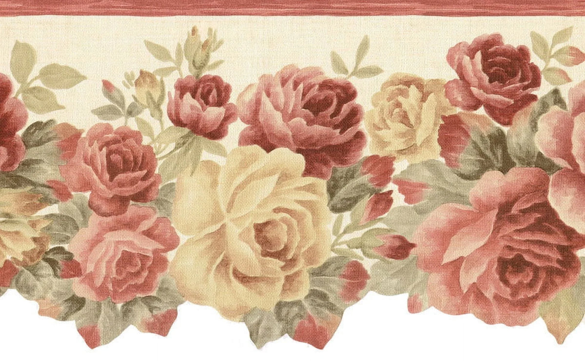 877060 Border Rose Diecut Wallpaper Floral CN79402dc