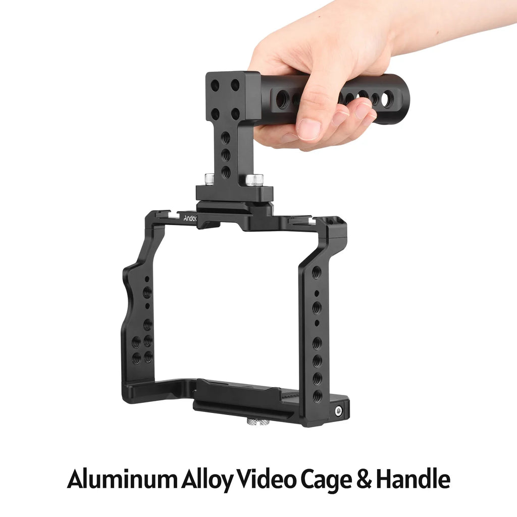 Kit for A7IV/ Handle + with II Replacement 1/4 Alloy Mounts A7S II/ III/ Threads Andoer A7II/ Dual A7III/ Camera Shoe Aluminum A7R Cold Video Inch Numerous A7R Cage