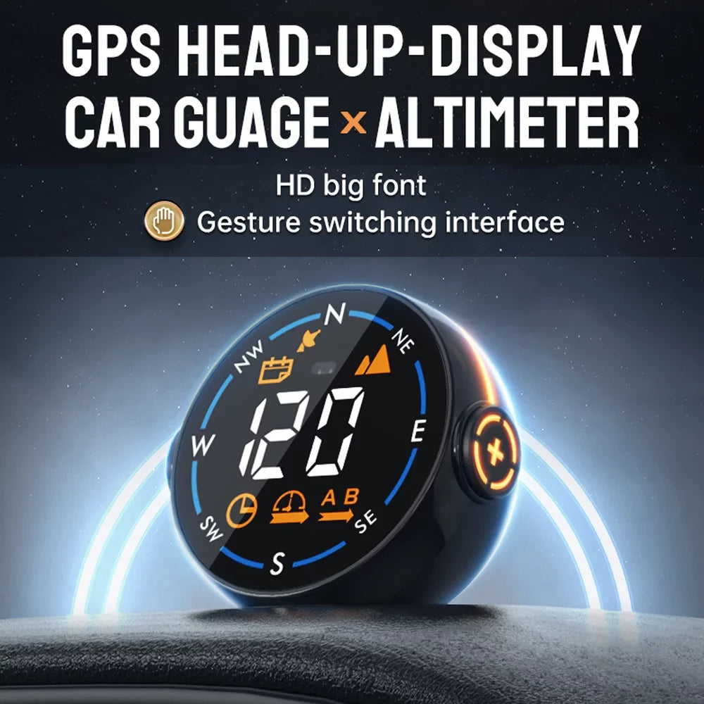 Display Setup Altitude Display, & GPS Meter Clear Digital Speed ammoon Speedometer Head Car Easy H600G