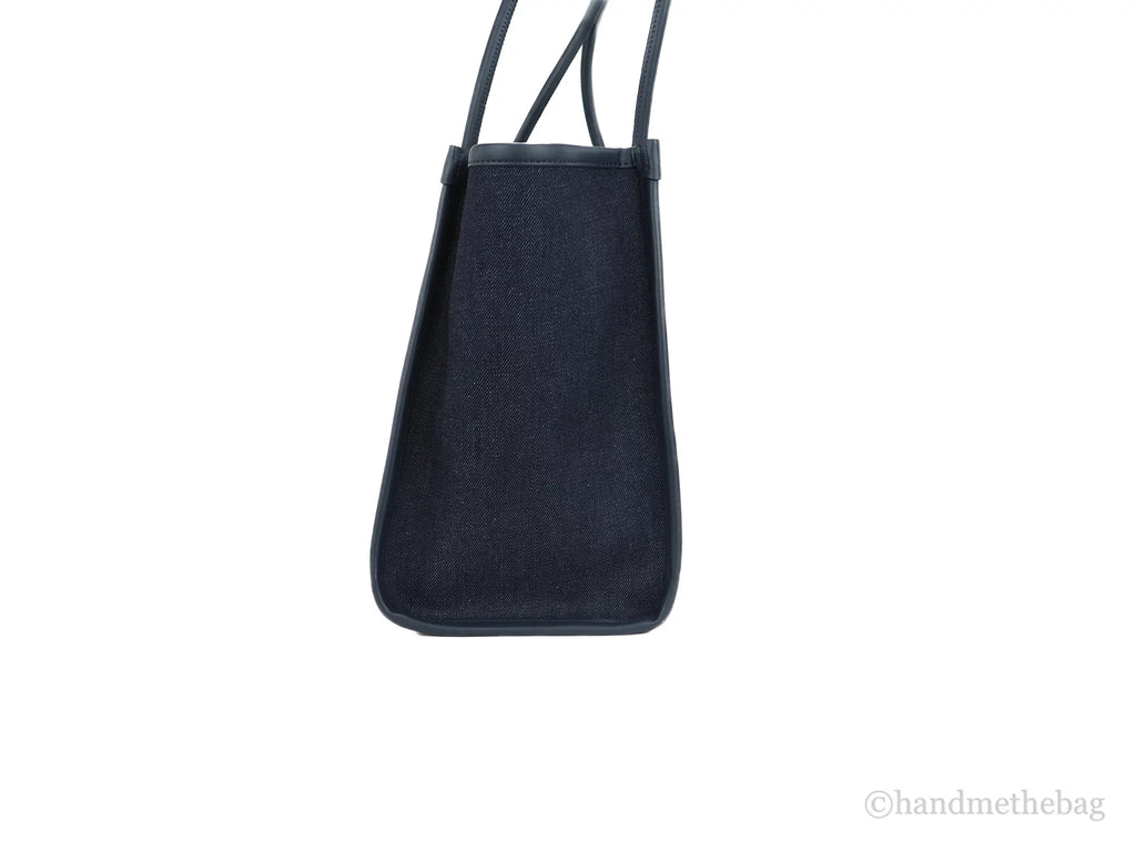 Tote Ella Large Spade Denim Kate Blue Shoulder Multi Handbag Fabric White Logo