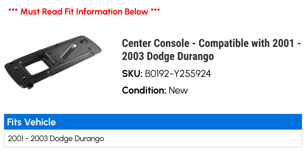 2002 2003 Durango - 2001 Compatible Console Dodge - with Center