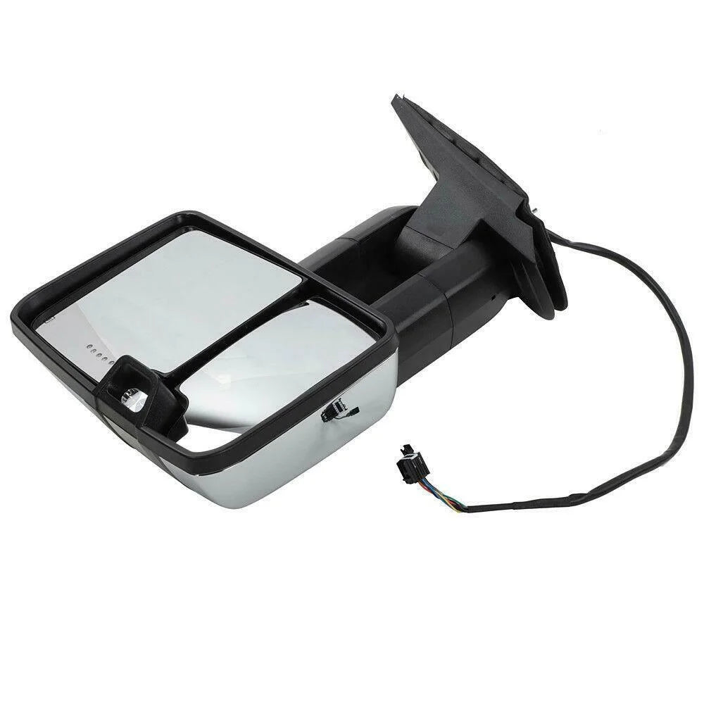 GMC Chrome Chevrolet Teledu Power Heated Mirrors For Towing Lamp Signal&Backup LED