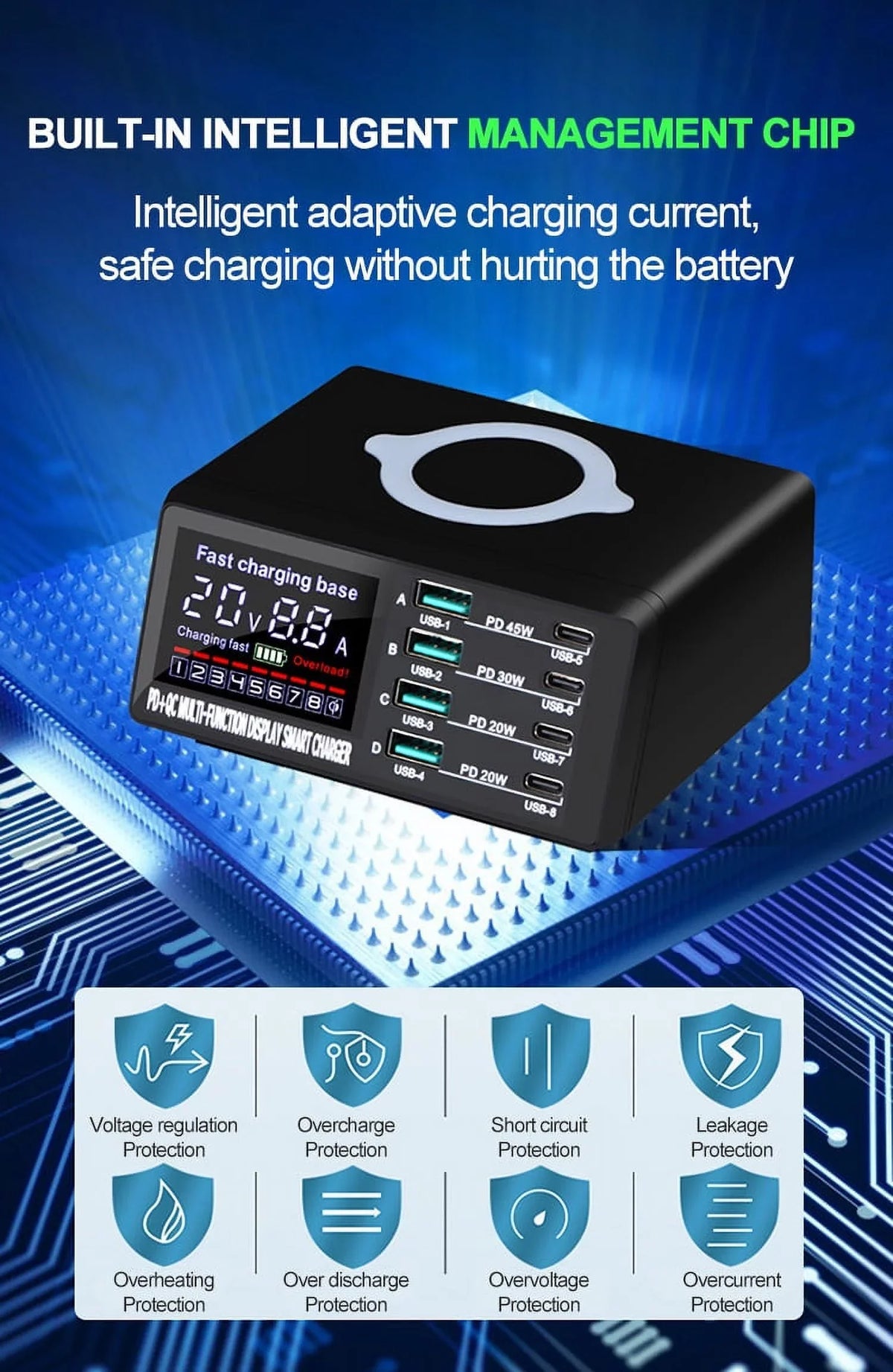 Charger Phone Wireless Adapter Huawei 13 Fast USB PD Station RIWPKFH Xiaomi 11 12 Charger USB C Charging 110W For Charger iPhone