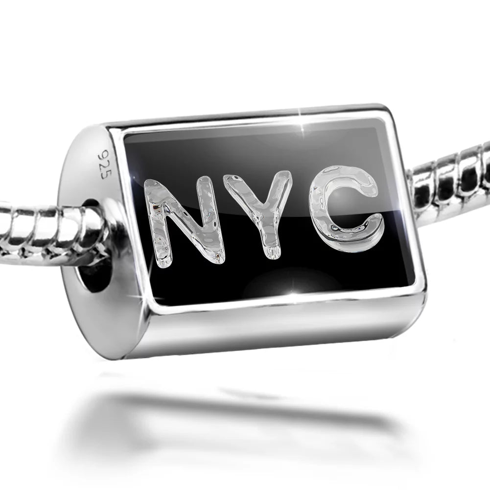 Black Ice on Cubes Sterling Silver Bead NYC Neonblond 925 Charm Clear