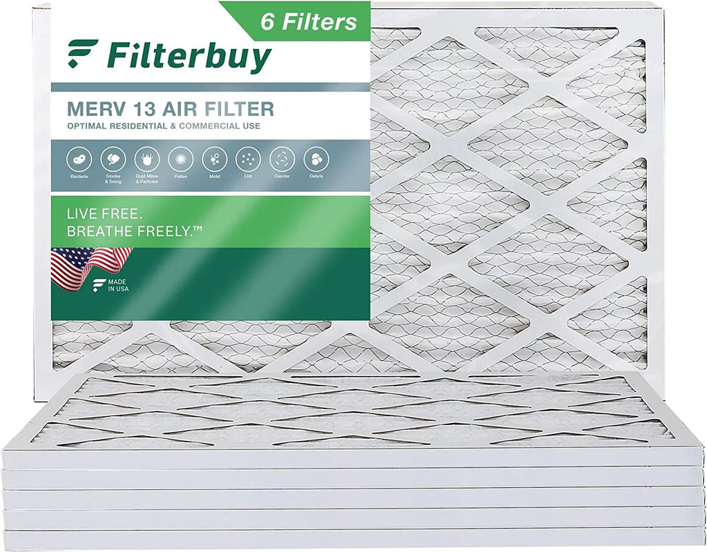 Pleated Filterbuy (6-Pack) Filters AC 10x24x1 MERV Furnace Air HVAC 13