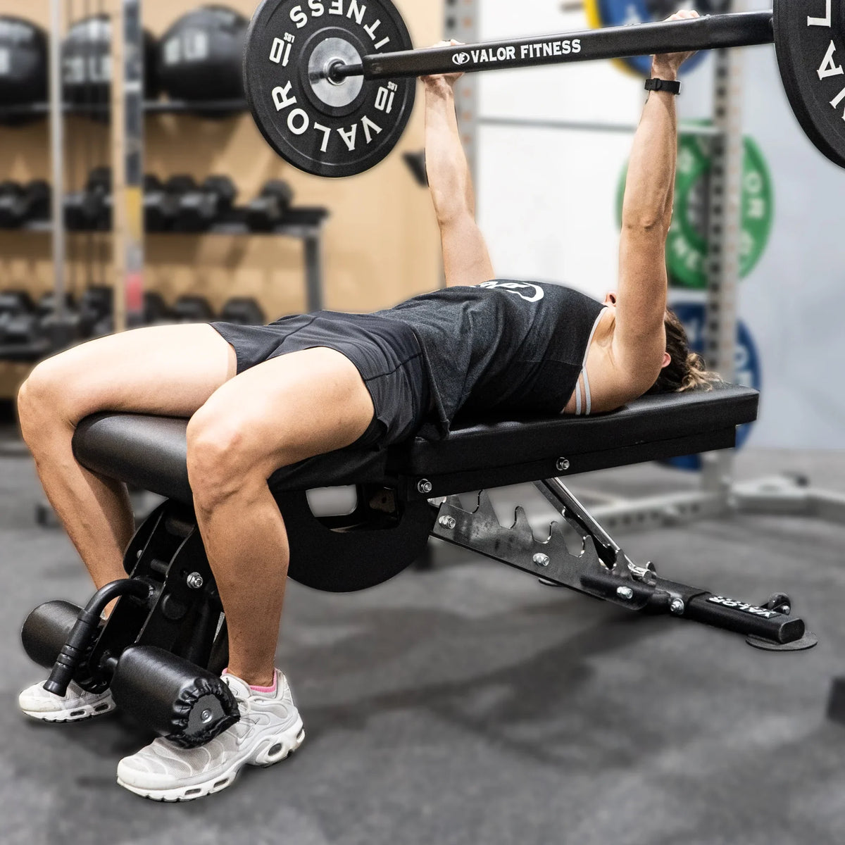 Positions Fitness – -DD-40 Black Duty Flat, Nylon and Weight Bench Incline, Adjustable Including Bench Press, 7 Valor Decline with Wheels Heavy