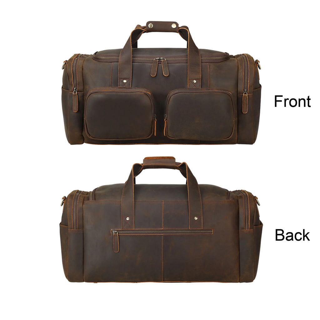 Duffle Grain Bag, Leather Bag Full Travel Shoulder Bag,
