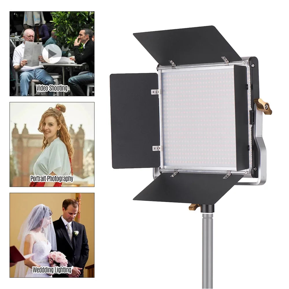 660 Kit Panel Panel Lamp,U Video Video U Studio Kit Bi-Color 3200-5600K Barndoor L-ED Dimmable 660 CRI Video L-ED Andoer-2 Studio Barndoor Photography CRI Professional Kit 85+ Bi-Color 3200-5600K