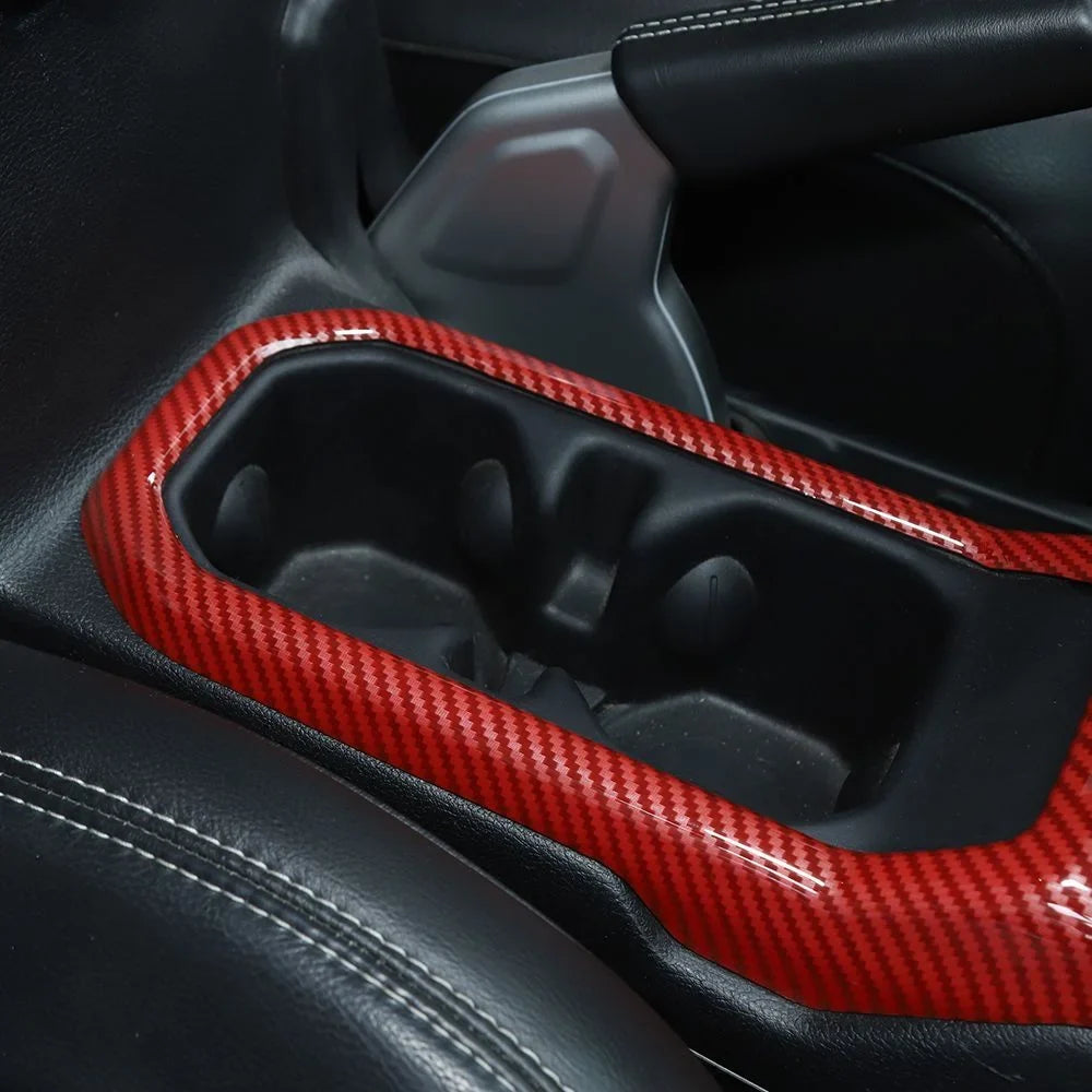 For Holder Jeep Trim Parts Cover Gear Red Shift Teledu Panel Cup Carbon Wrangler