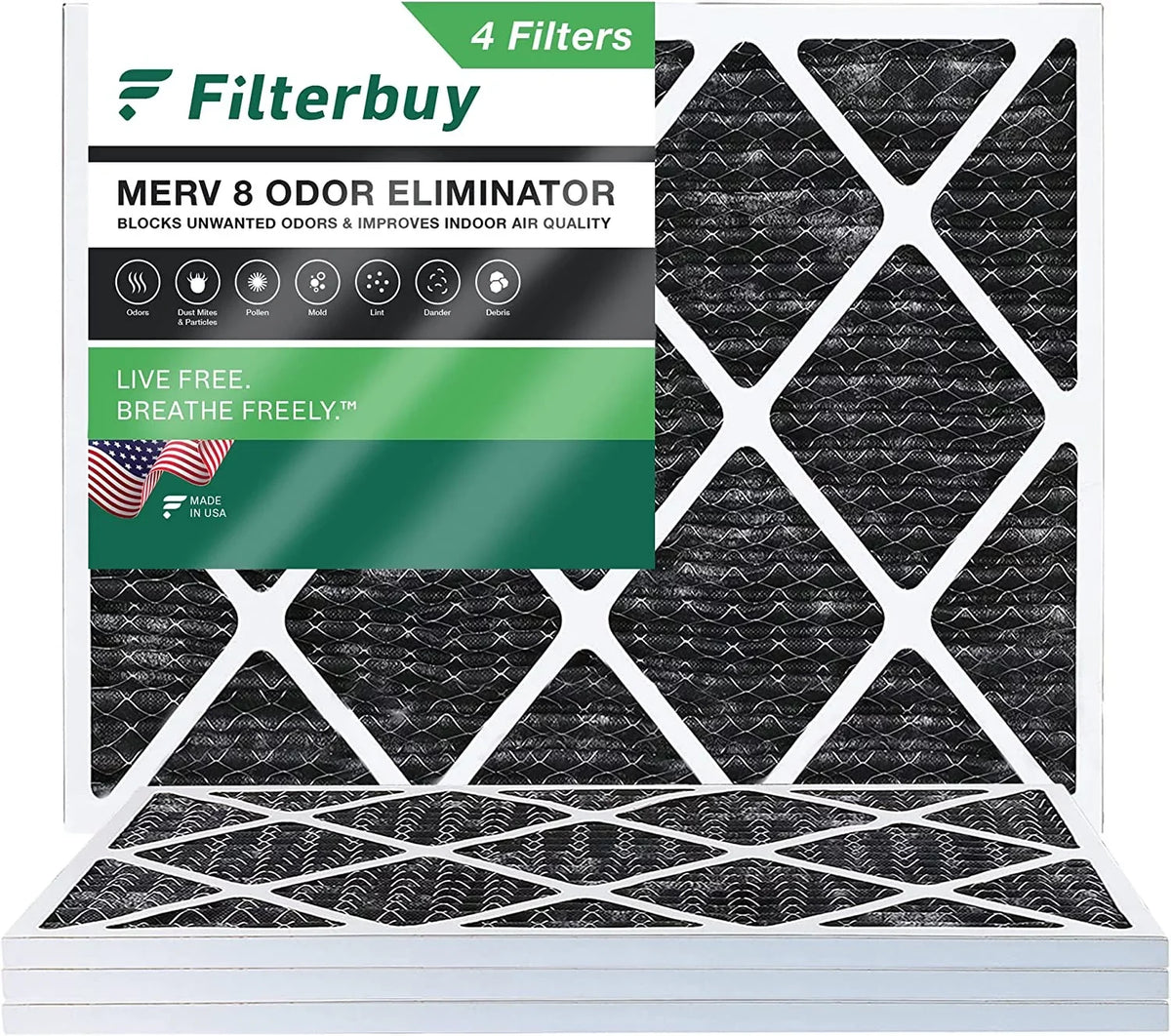 Carbon Filters Odor (4-Pack) Eliminator with HVAC AC Air 8 Filterbuy MERV Pleated Furnace 18x20x1 Activated