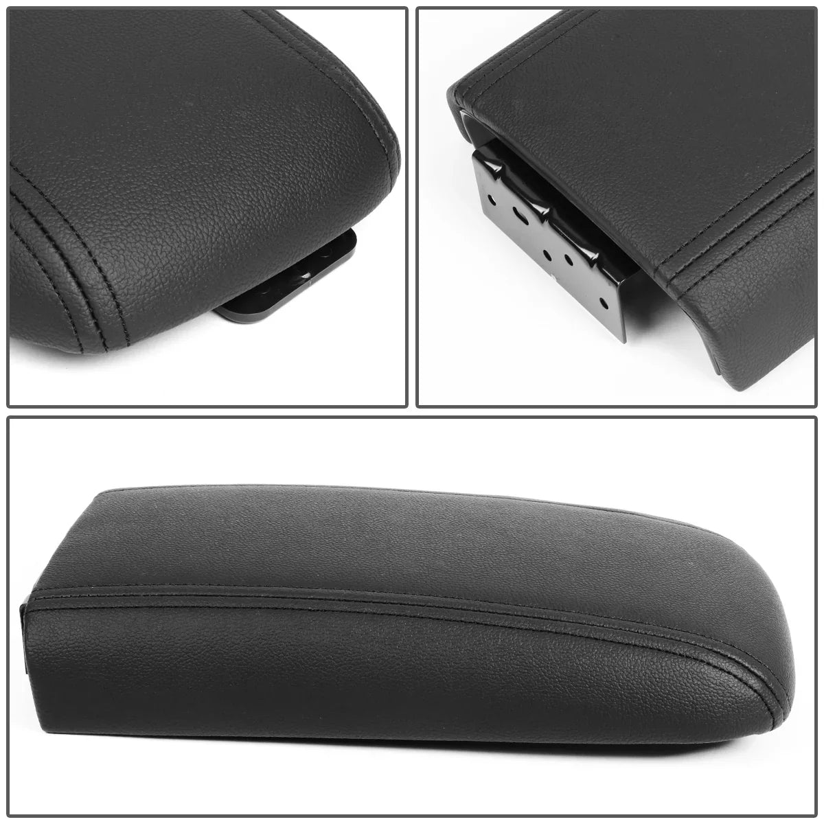 For GMC w/Latch 03 Leather 07 Envoy ZTL-Y-0054 Lid Rainier 08 Armrest Assembly Chevy 04 Buick [Black] Center Trailblazer DNA 05 Console 2002-2009 Motoring 06