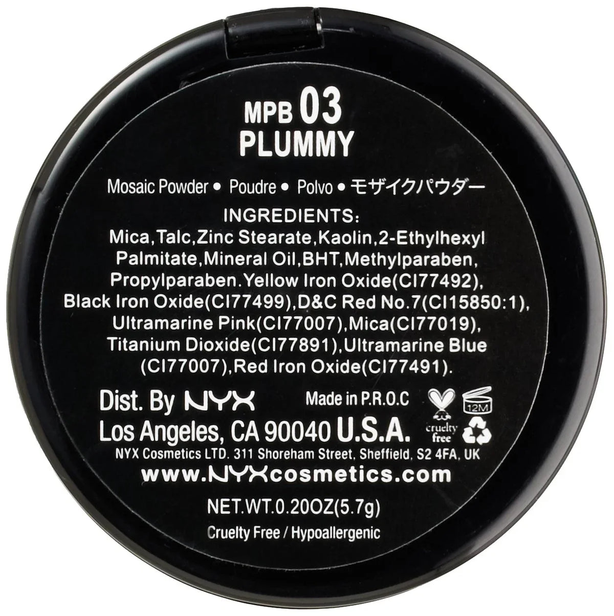 Mosaic Blush Plummy, Powder, Nyx Makeup Professional 0.20-Ounce