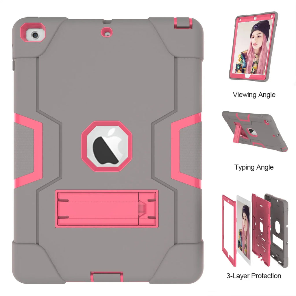 9.7 Protective Air Rugged iPad Shockproof iPad Built-in Hybrid Case, 6th Generation/iPad 5th Case for iPad 2 Generation (9.7-inch, Cover Kickstand with inch Model), 2018/2017 for