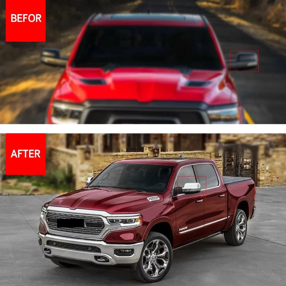View Dodge Guard NINTE for Cover 1500 2019-2023 Ram Chrome Side Rear Mirrors