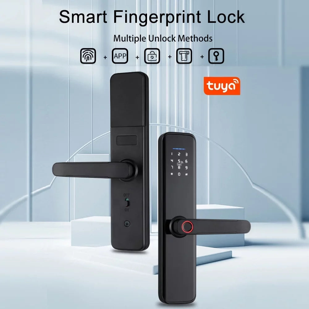 with Handle Fingerprint Compatible Door APP Lock Door Fingerprint Door Lock Keypad Door Lock Lock Lock Carevas Smart Electronic with Lock Smart Deadbolt