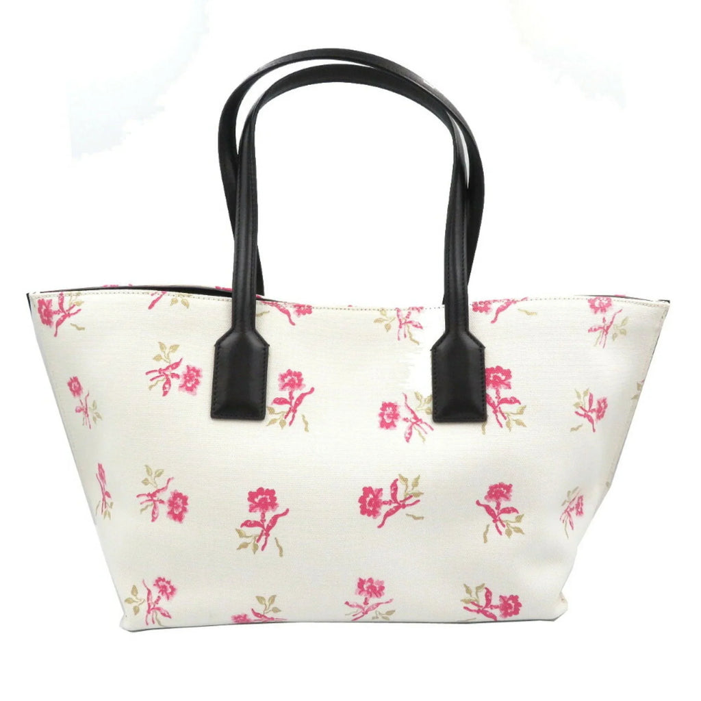 (Good) Pink Tote Loewe Pre-Owned Leather Bag Canvas White Black