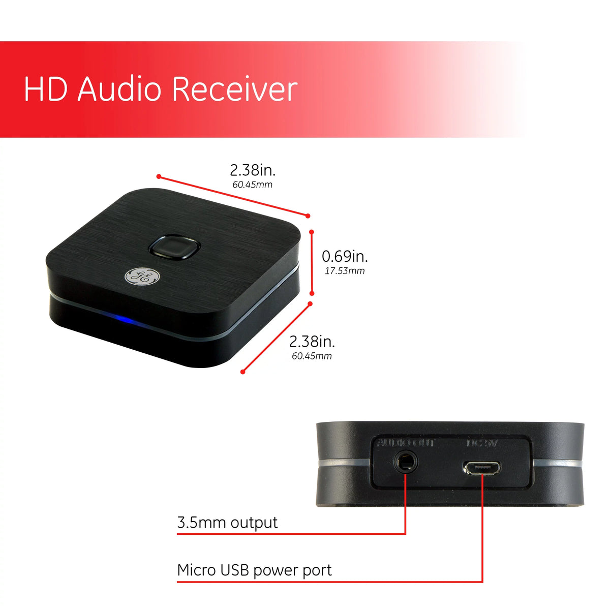 HD Receiver, GE Audio Bluetooth 33625