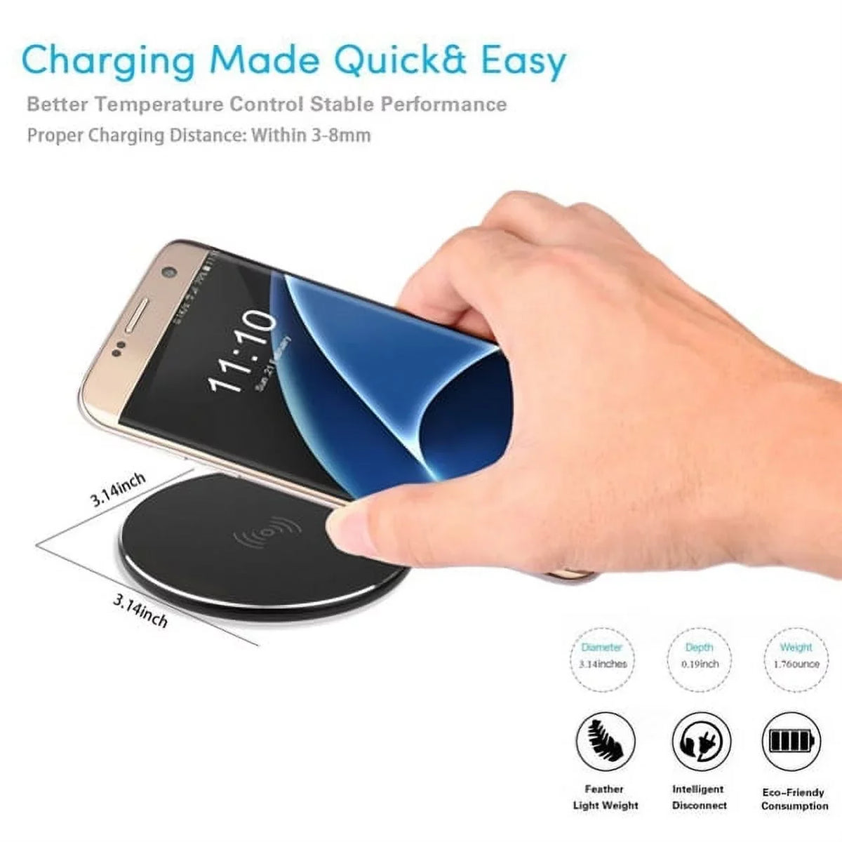 ThinQ, - LG 4, Ultra Fast Turbo Nokia G3 Motorola Slim 920 Charging 10W Mini V40 G2 6, 8 Wireless MAXX Lumia Nexus Compatible Nexus 930 Droid With 1520 Pad G4 1020, Charger 5 -