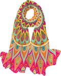 Wrap Lightweight Women Scarves Girls Shawl Floral Scarf Silk Mandala Long Hyjoy for Neck