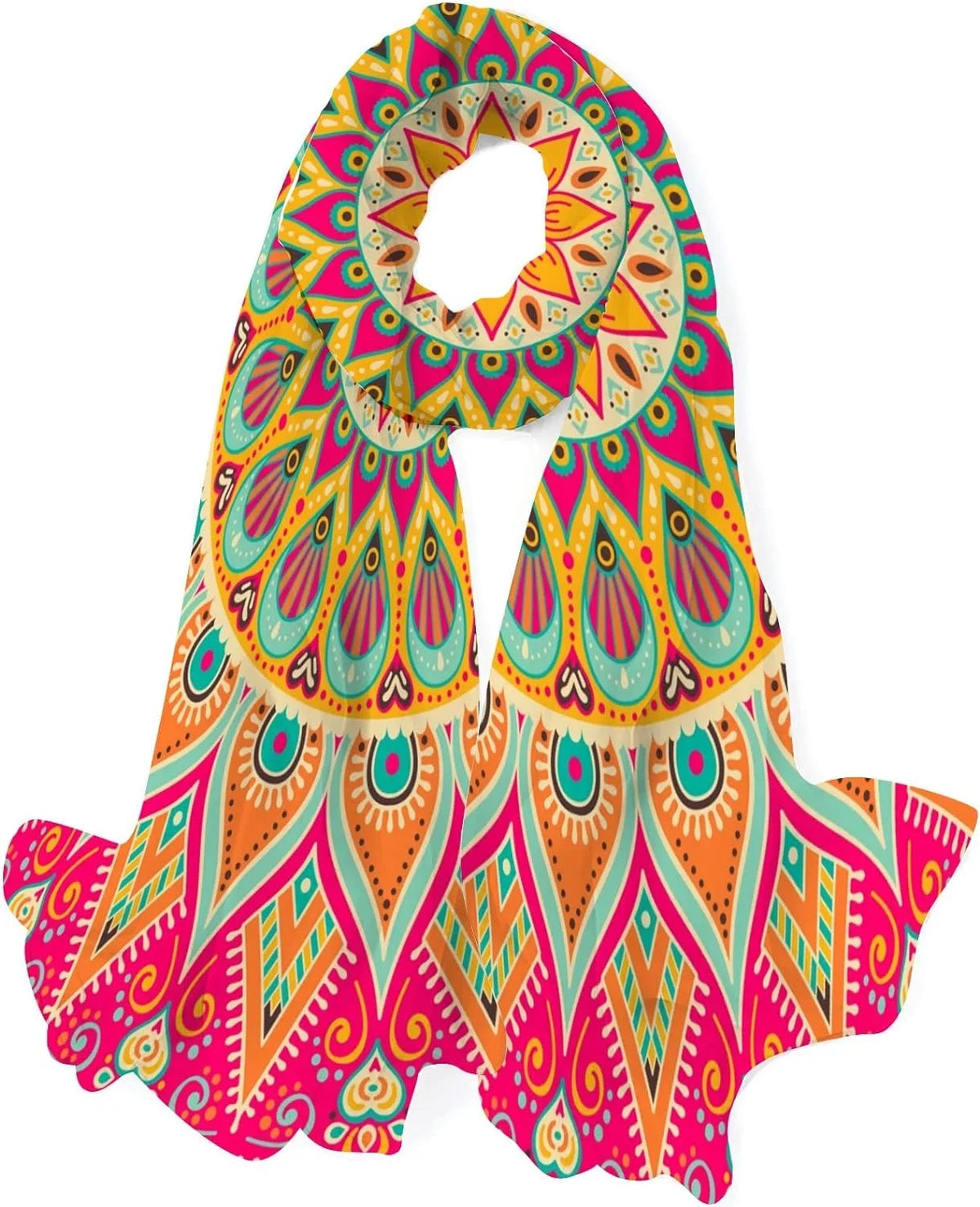 Wrap Lightweight Women Scarves Girls Shawl Floral Scarf Silk Mandala Long Hyjoy for Neck