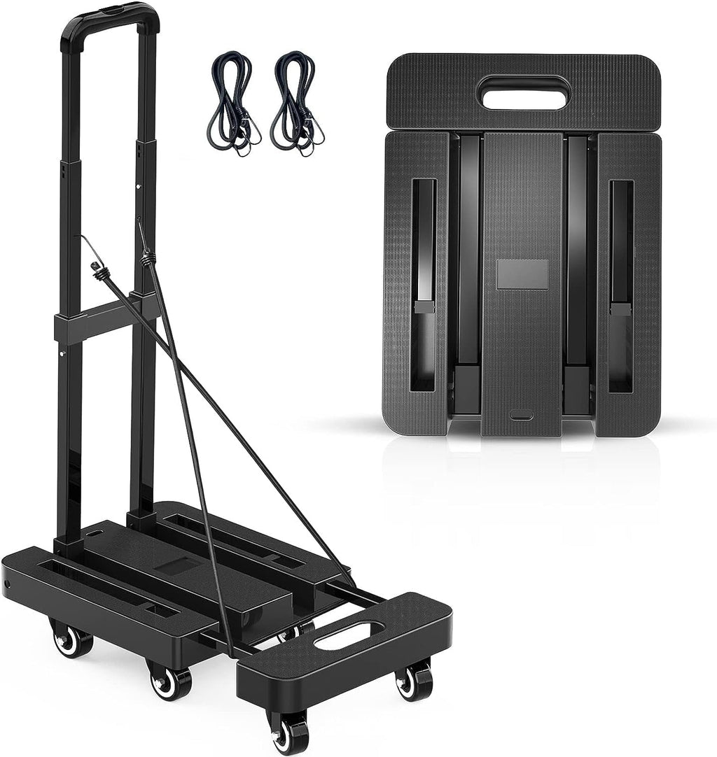 Shopping, Black Fold Moving, Cart Up Wheels Extendable Capacity, & 500 for Portable & Truck Hand Collapsible Small 6 Office Trolley LB with Truck, Folding Base, Hand Platform